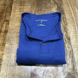 Saddlebred Long Sleeve Henley Shirt Blue Men's Large